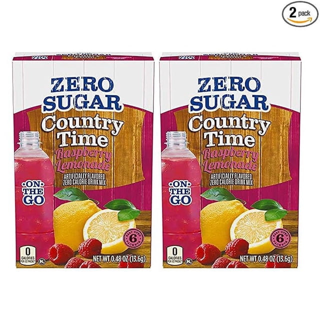 Country Time Zero Sugar Raspberry Lemonade on the go packs 6ct (pack of ...