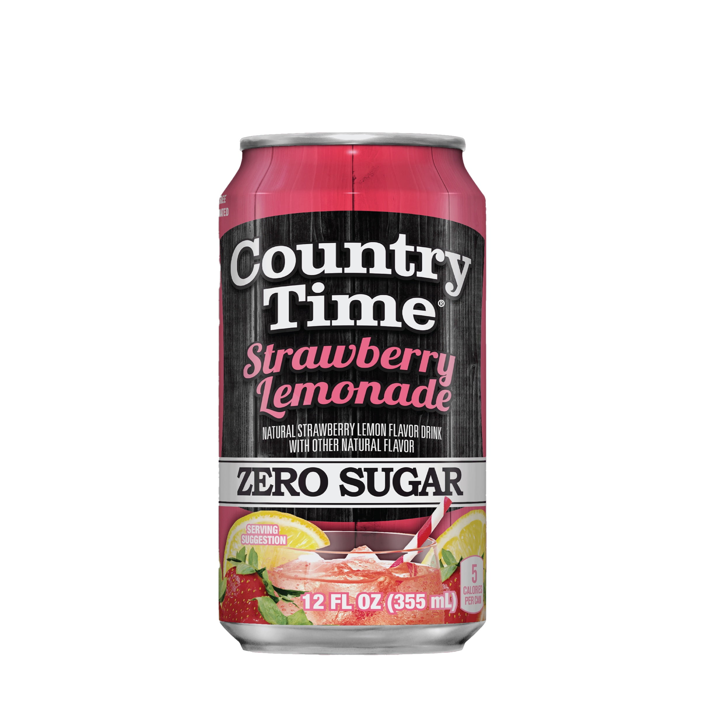Country Time Zero Sugar Strawberry Lemonade 12 fl oz, 12 Pack Cans