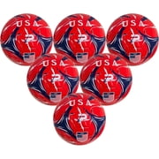 Country Training Soccer Ball - Elite Edition - For All Ages - Size 2, 3, 4 and 5 USA - RED, 5 - 6 Pack