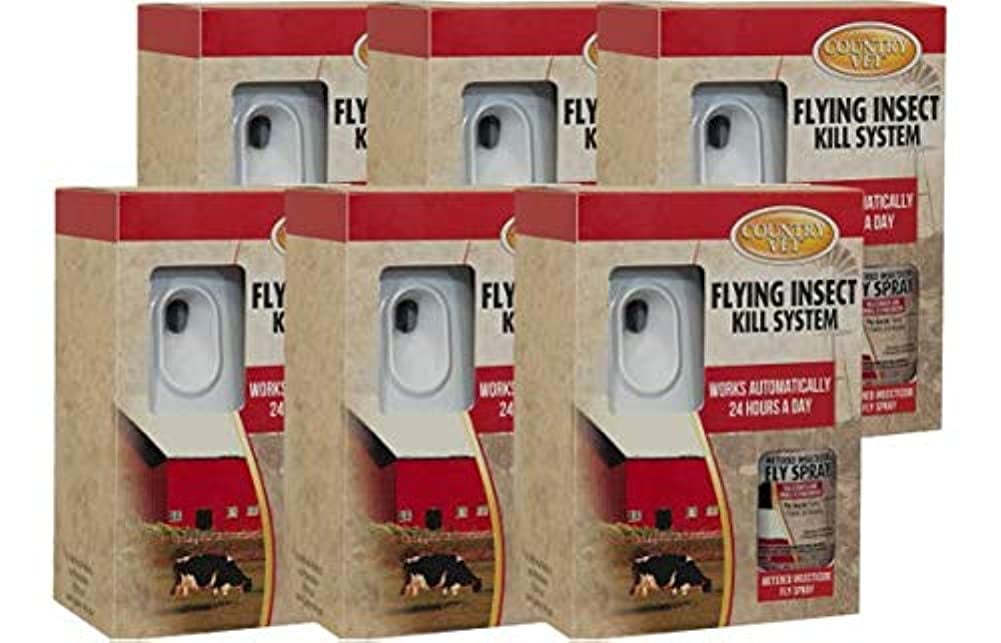 Country Vet Flying Insect Kill System II Metered Dispenser - (Case of 6) 321996CVB - Dispenses Country Vet Bug Control and Air Freshening Products, Kills Gnats and Small Flying Moths