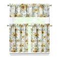 thumbnail image 1 of Country Vintage Curtains 36 Inch Short - 3 Panel Floral Rustic Set with Bohemian Wildflowers, Rod Pocket, 1 of 6