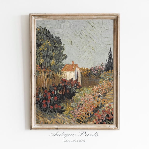 Country Wall Art, Vintage, Cottagecore, Antique Farmhouse Wall Decor, European Impressionism Wall Art, Home Decor #443, 8x12 UNFRAMED
