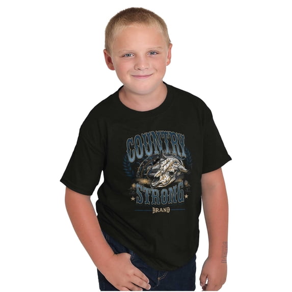 Country Western America Animal Skull Crewneck T Shirts Boy Girl Teen Brisco Brands X