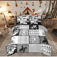 thumbnail image 1 of Country Western Bedding Sets Tribe Geometry Aztec 7 Piece Comforter Set Full Bed in a Bag,Cowboy Horse Sheet Set with Comforter,Gothic Bull Skull Cowgirl Southwestern Decor,Black Grey, 1 of 6