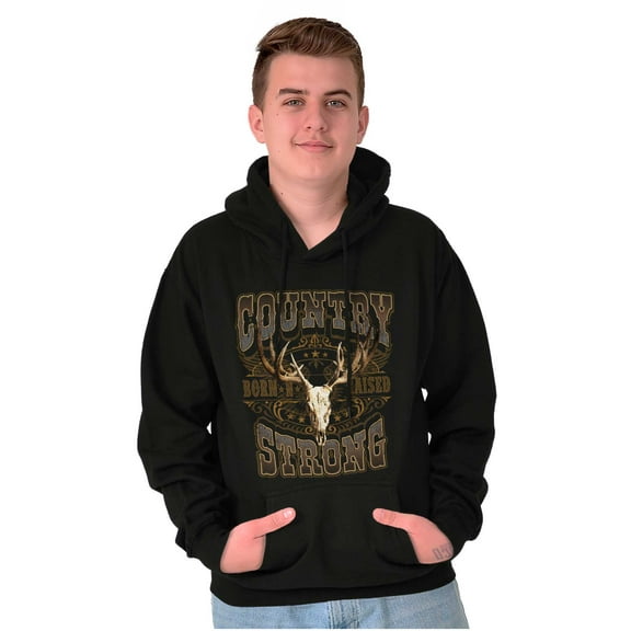 Country Western Born N Raised Skull Hoodie Sweatshirt Women Men Brisco Brands S