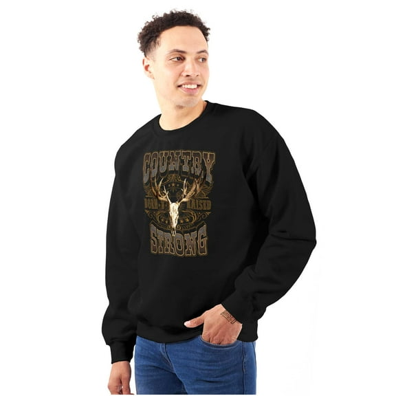 Country Western Born N Raised Skull Sweatshirt for Men or Women Brisco Brands S