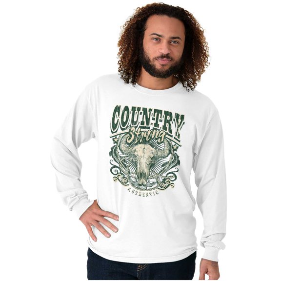 Country Western Bull Animal Skull Long Sleeve TShirt Men Women Brisco Brands S