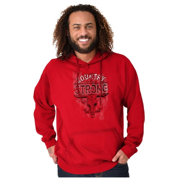 Country Western Cowboy Cow Skull Men's Big & Tall Graphic Hoodie Brisco Brands 4X