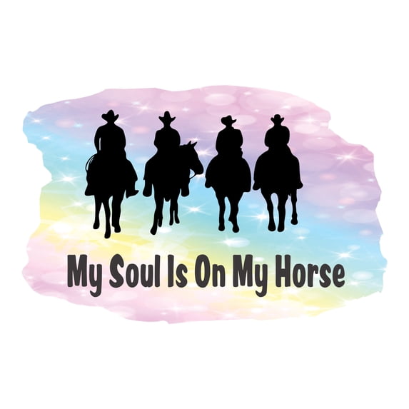 Country / Western / Cowgirl Wall Decals for Boys Bedroom - Cowboys on Multicolored Background Cowboy DIY & Creativity Boy Girl Bedroom Wall Sticker - Size: 20 In x 14 In