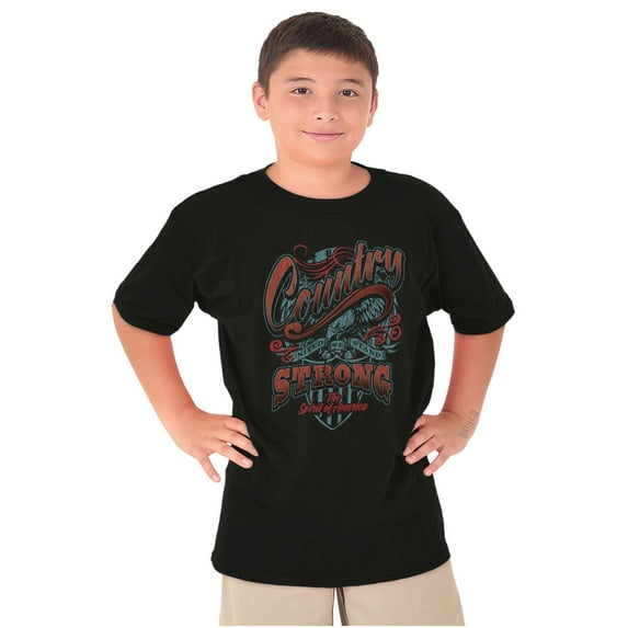 Country Western Spirit of America Crewneck T Shirts Boy Girl Teen Brisco Brands XS