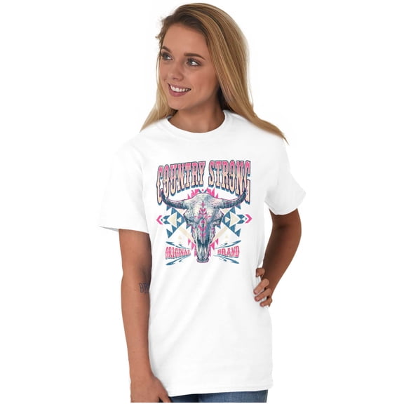 Country Western Tribal Cow Skull Women's Graphic T Shirt Tees Brisco Brands S