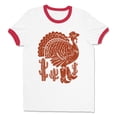 thumbnail image 1 of Country Western Turkey Ringer Tee Shirt Unisex Medium White/Red, 1 of 5