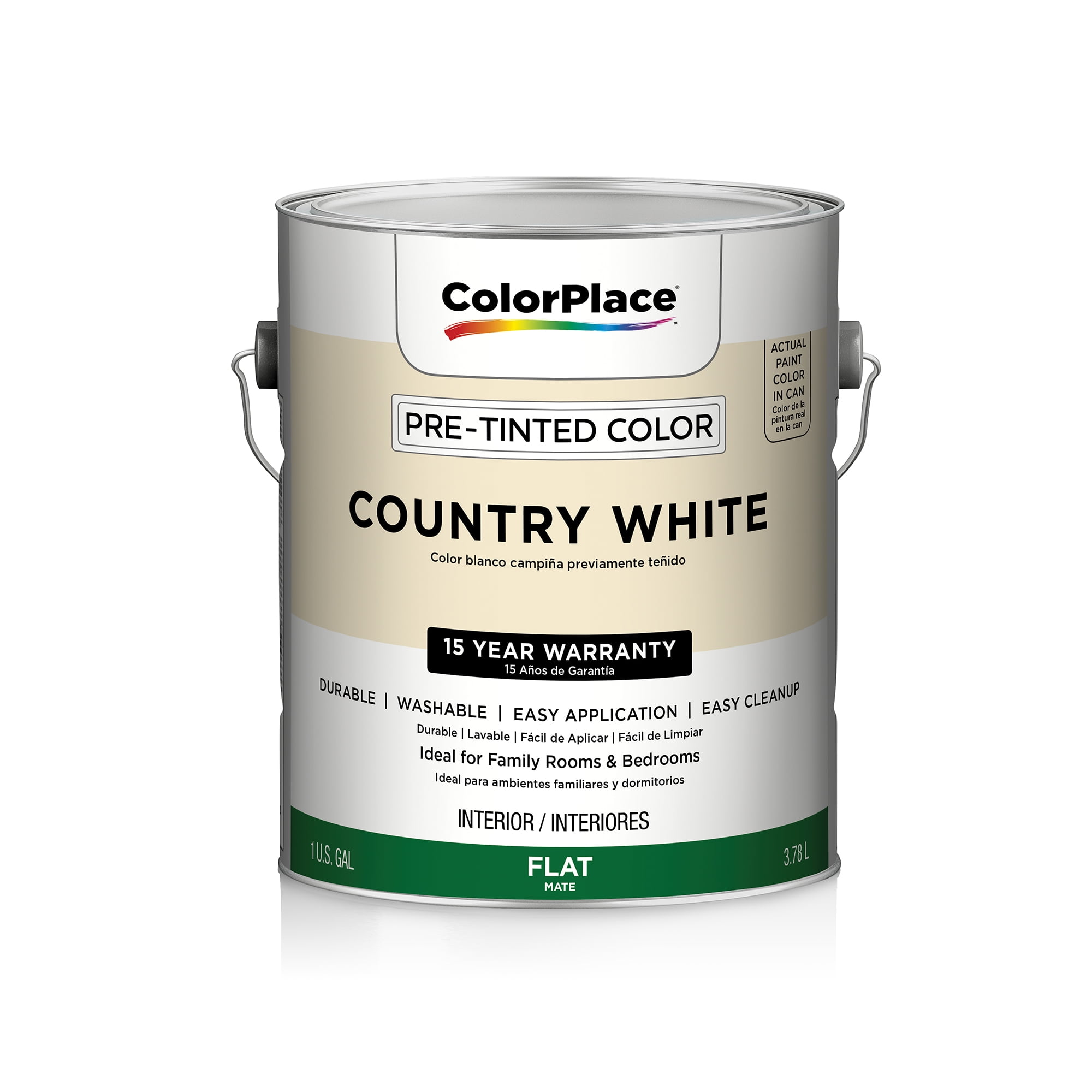 Country White, ColorPlace Pre-Tinted Flat Interior Paint, Gallon ...