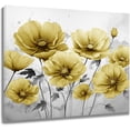 thumbnail image 1 of Country Wildflower Canvas Wall Art Yellow Floral with Gray Leaf Plant Pictures Wall Decor Rustic Watercolor Flower Paintings Wall Decor for Living Room Bedroom Bathroom Office,16L X 24W inches, 1 of 6