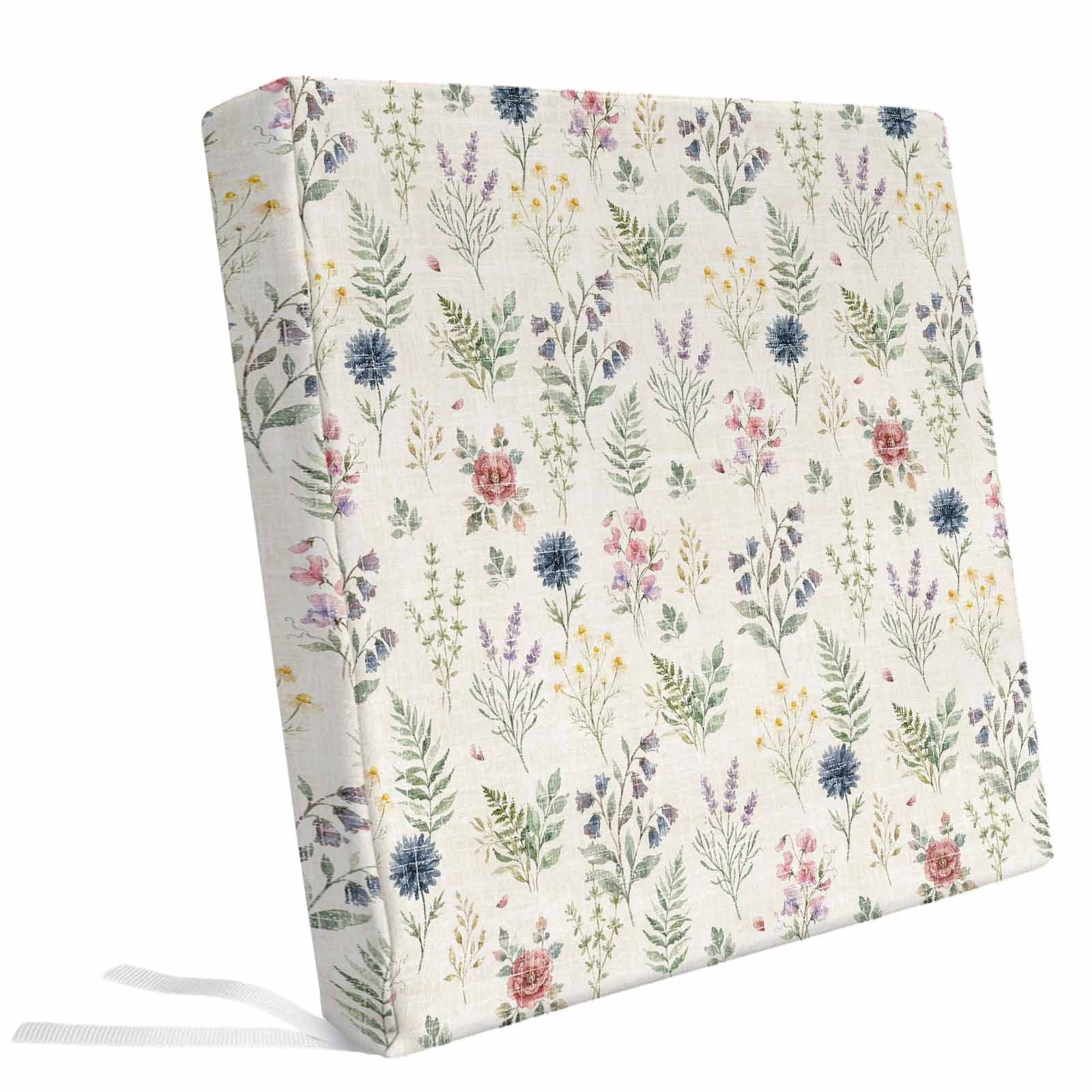 Country Wildflower Herb on Beige Outdoor Seat Cushion Covers Set of 2 ...