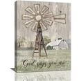thumbnail image 1 of Country Windmill Old Barn Wall Art Farmhouse Farm Pictures Wall Decor Rustic God Says You Are Canvas Prints Artwork For Bathroom Living Room Kitchen Bedroom Framed 12"x16", 1 of 6
