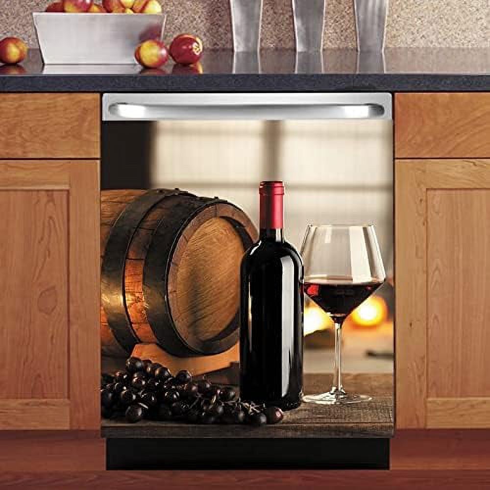 Country Wine Dishwasher Cover Front Door Decorative Wine Grape