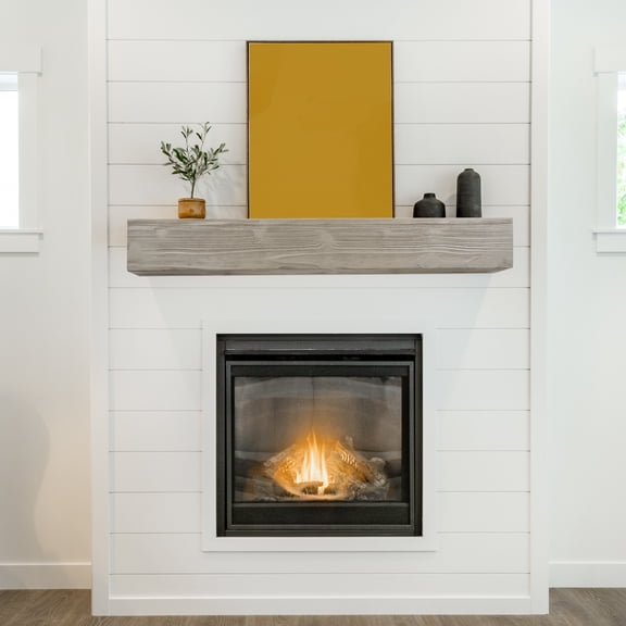 Country Wood Mantelpiece, Wall Mounted Floating Shelf Rack, Rustic Farmhouse Style Home Decor for Living Room, Bedroom, Entryway and Fireplace Decoration