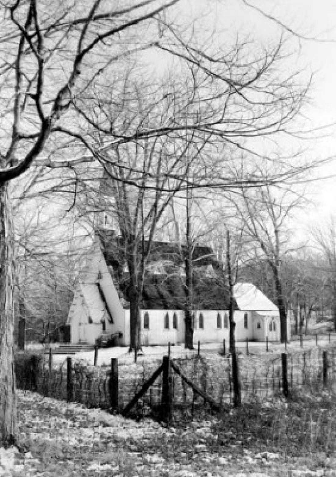 Country church in winter Canvas Art - (24 x 36)