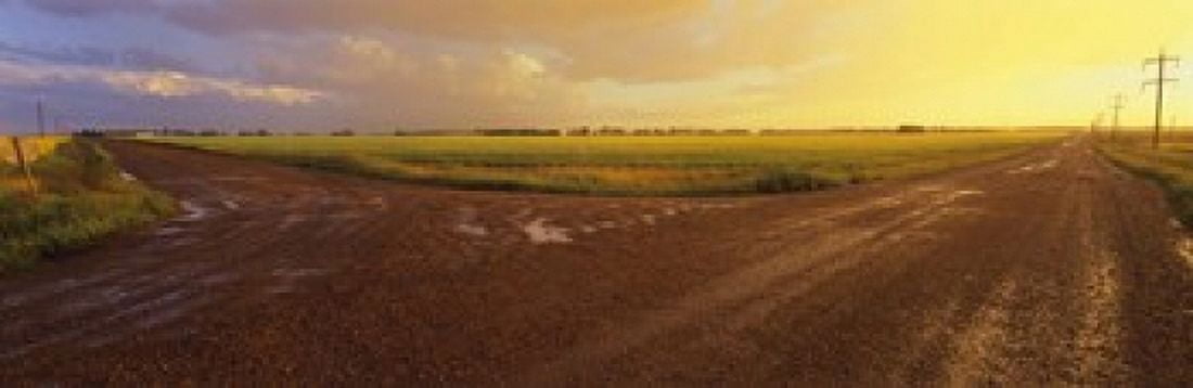 Country crossroads passing through a landscape Edmonton Alberta Canada Canvas Art - Panoramic Images (18 x 6)