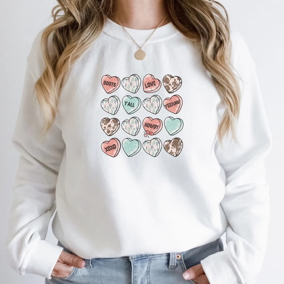 Country heart candies Sweater, Womens Valentines Day Sweatshirt