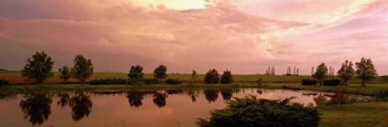 Country pond IL USA Canvas Art - Panoramic Images (36 x 12)