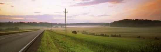 Country road passing through a field Finland Canvas Art - Panoramic Images (36 x 12)