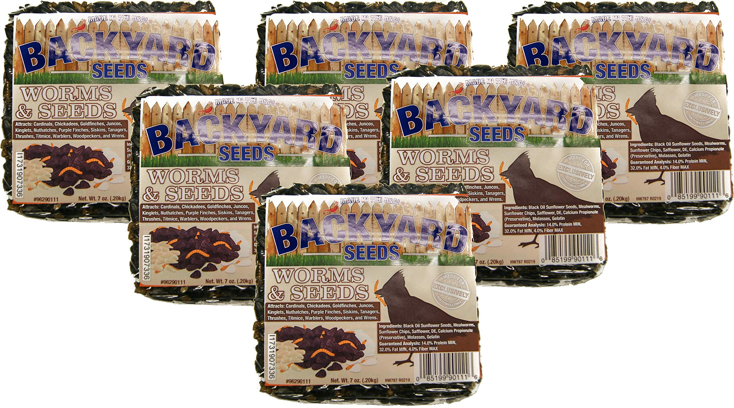 CountryMax Backyard Seeds Worms & Seeds Seed Cakes 7 Ounces (6 Pack)