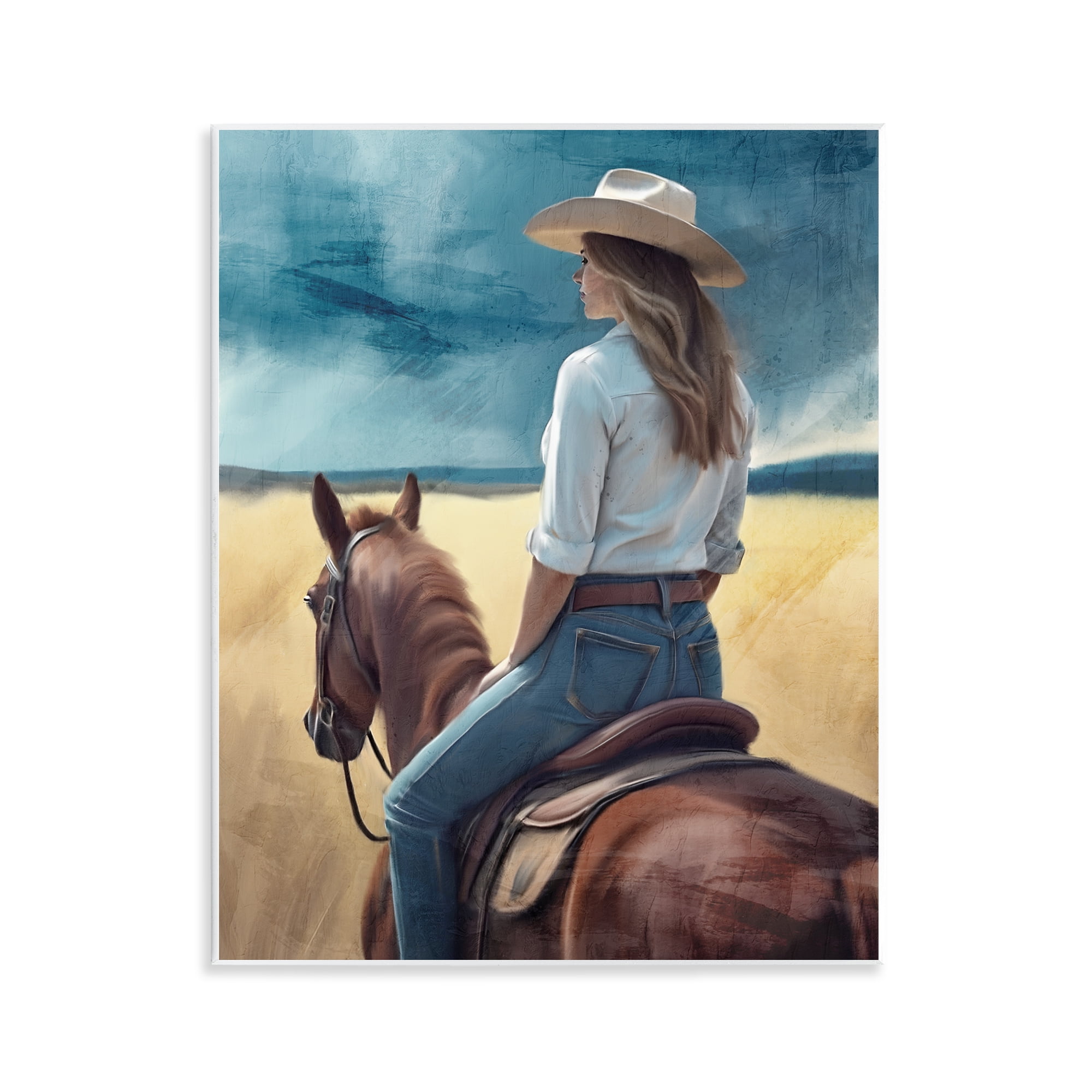Countryside Cowgirl View Wall Plaque Art, design by Kim Allen