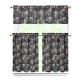 thumbnail image 1 of Countryside Floral Curtains 36 Inch - 3 Panel Rustic Farmhouse Set with Vintage Botanical Print, Boho Chic Rod Pocket Design for Kitchen Windows, 1 of 6