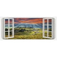 thumbnail image 1 of Countryside Kitchen Mat, Sunrise over Mountains Rural Village Scene Through Open Window, Plush Decorative Kitchen Mat with Non Slip Backing, 47" X 19", Olive Green and Multicolor, by Ambesonne, 1 of 1