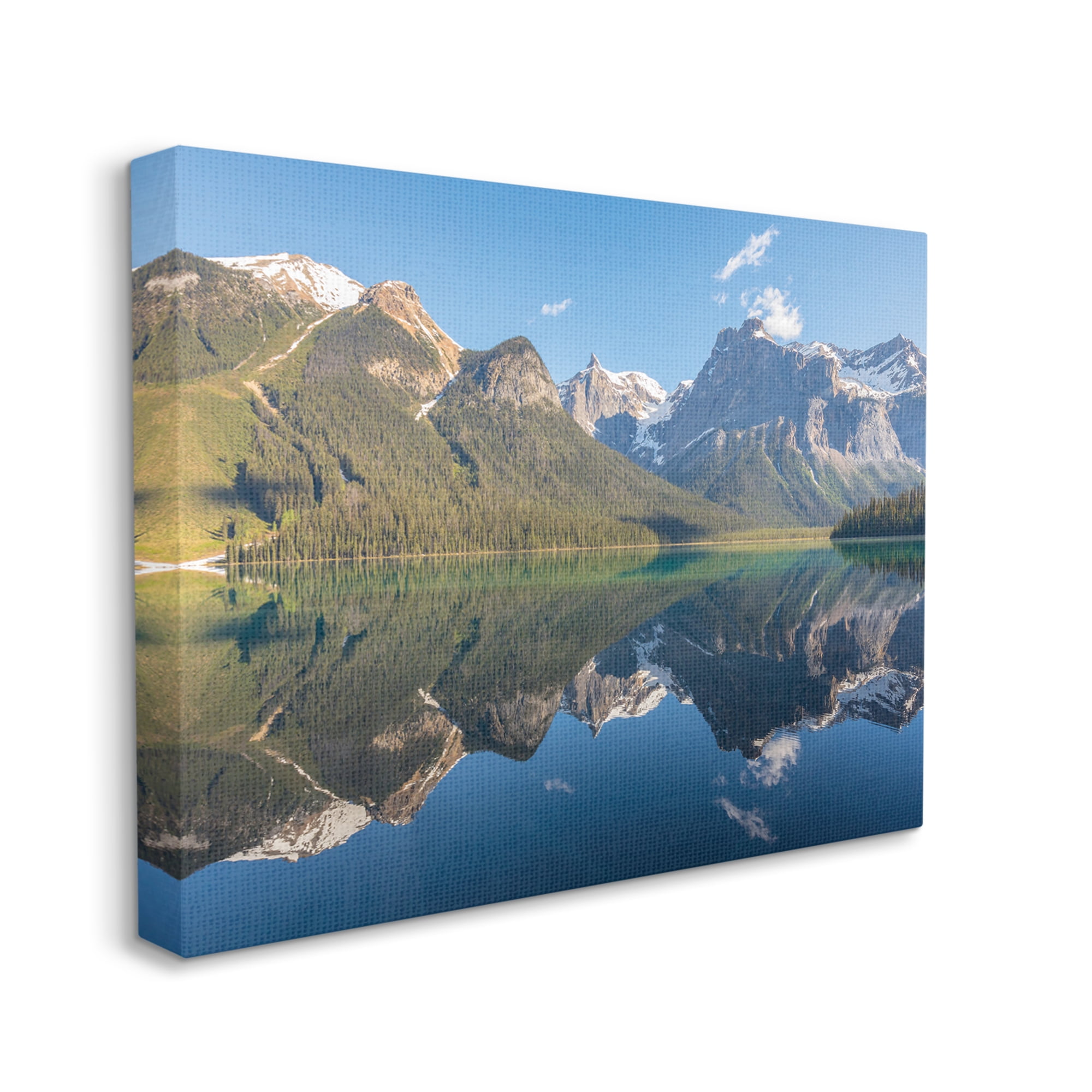 Stupell Industries Countryside Mountain Range Reflective Lake Landscape,36 x 48,Designed by Dave Gordon