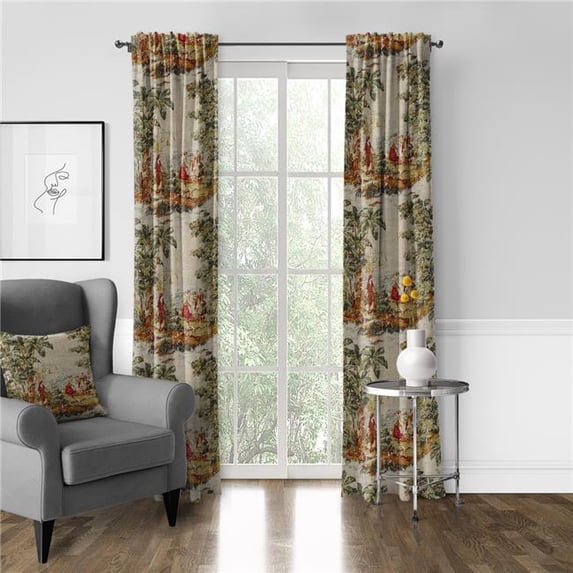 Countryside Pole Top Drapery Panel, Red - 50 x 84 in. - Pack of 2