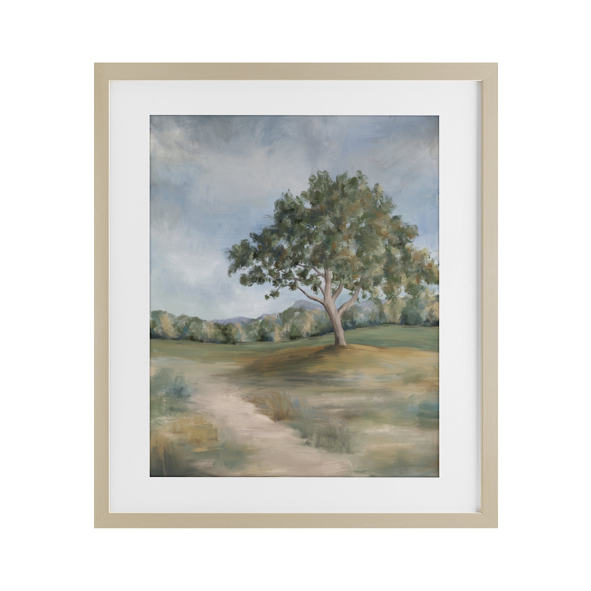 Countryside Tree Scenery Birch Framed Print Under Glass, design by Leah Noel Art