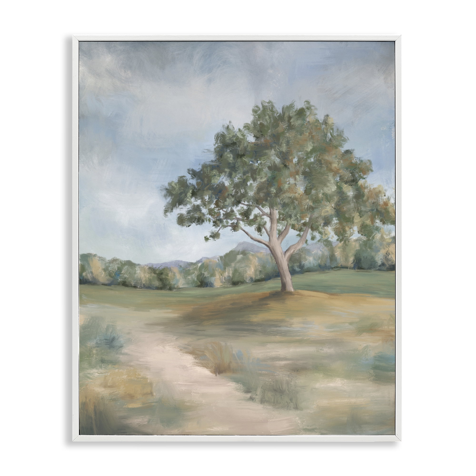 Countryside Tree Scenery White Framed Giclee Art, design by Leah Noel Art