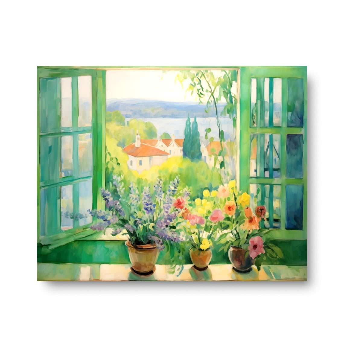 Countryside Window Poster, Floral Cottage, Rustic Farmhouse, Cozy ...