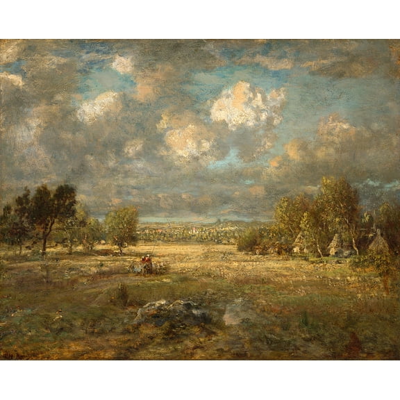 Countryside in Picardy by Theodore Rousseau - 12" x 18" Art Print Wall Decor