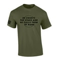 thumbnail image 1 of He Counts The Stars and Calls Them By Name Psalm 147:4 Bible Scripture Mens Christian Tshirt Jesus Cross Short Sleeve T-shirt Graphic Tee-Military Green-4xl, 1 of 4