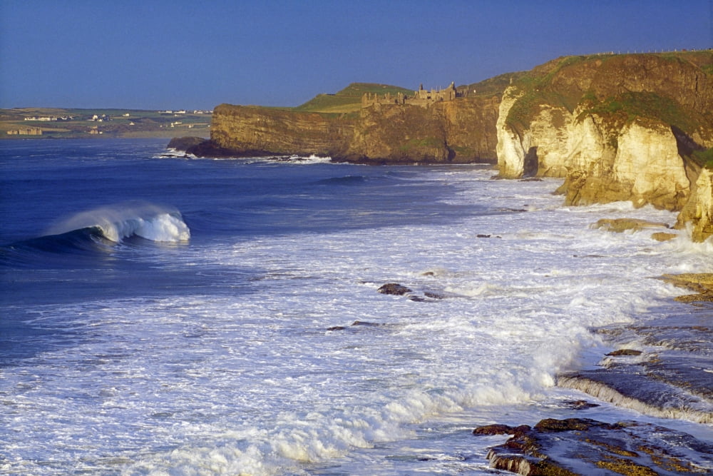 County Antrim Ireland Seascape With Cliffs Canvas Art - Gareth McCormack Design Pics (18 x 12)
