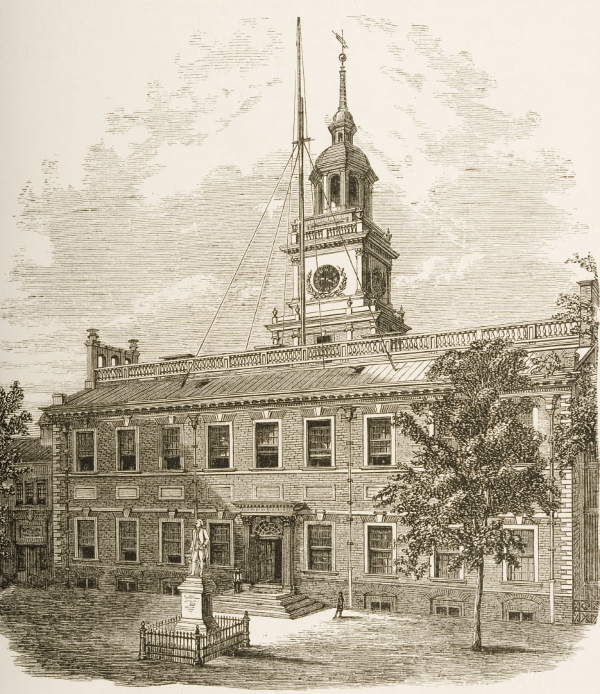 County Court House Or Independence Hall Philadelphia Pennsylvania In 1870S From American Pictures Drawn With Pen And Pencil By Rev Samuel Manning Circa 1880 Canvas Art - Ken Welsh Design Pics (13 x 1
