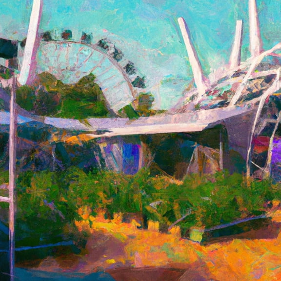 County Fair Abstract Oil Painting - 12" x 12" Wall Decor