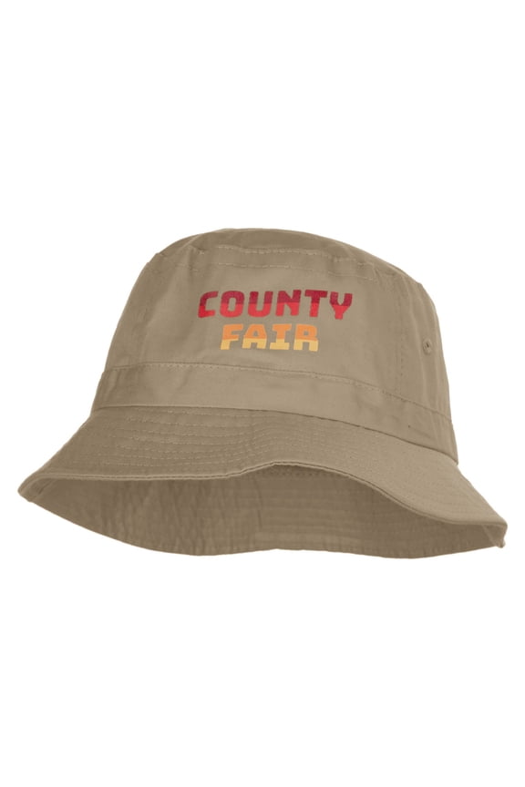 County Fair Heat Transfer Bucket Hat - Khaki OSFM
