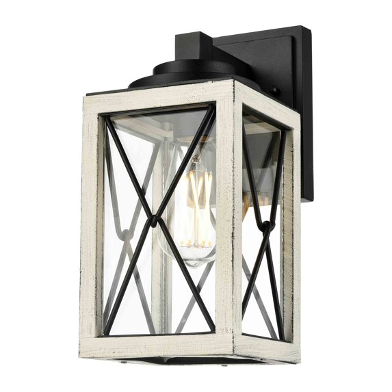 County Fair Small Sconce Black and Birchwood on Metal