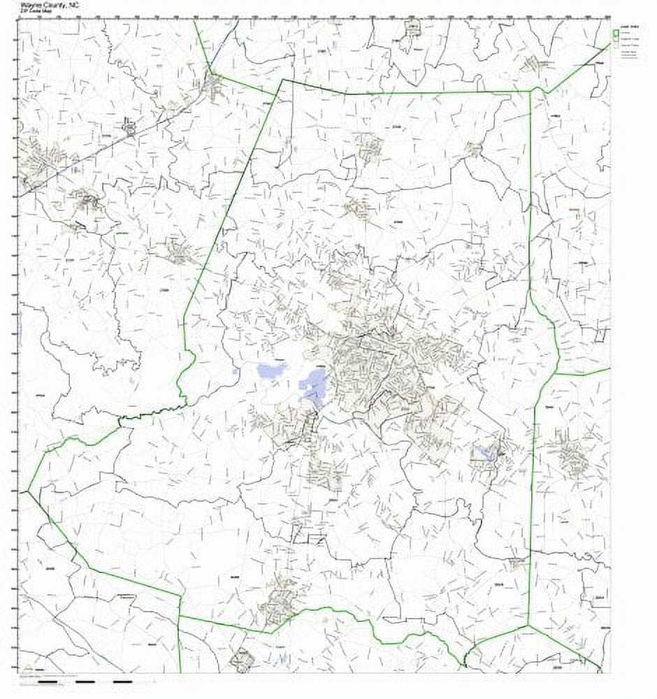County, North NC Zip Code Map Not Laminated