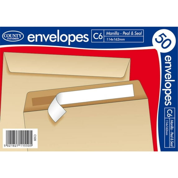 County Stationery C6 Self Seal Envelope (Pack of 10)