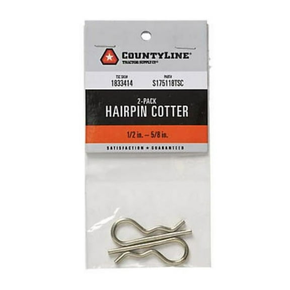 CountyLine 22KITA105 Hairpin Cotter Pins 1/2 inch - 5/8 inch, 2-Pack