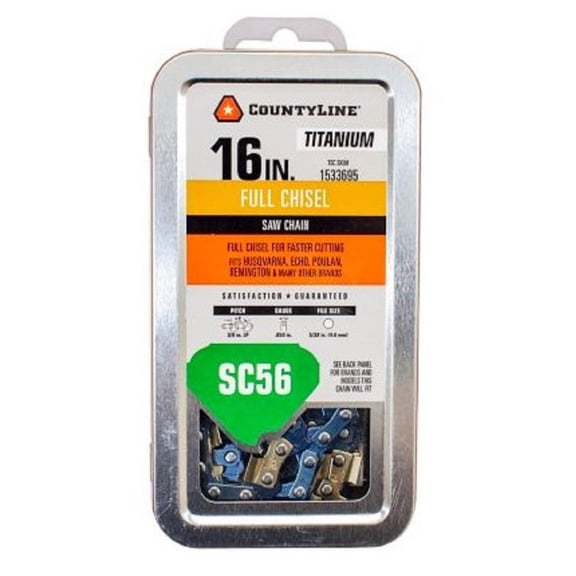 CountyLine T65056NSTSC Chainsaw Chain 16 Inch 56 Link Titanium