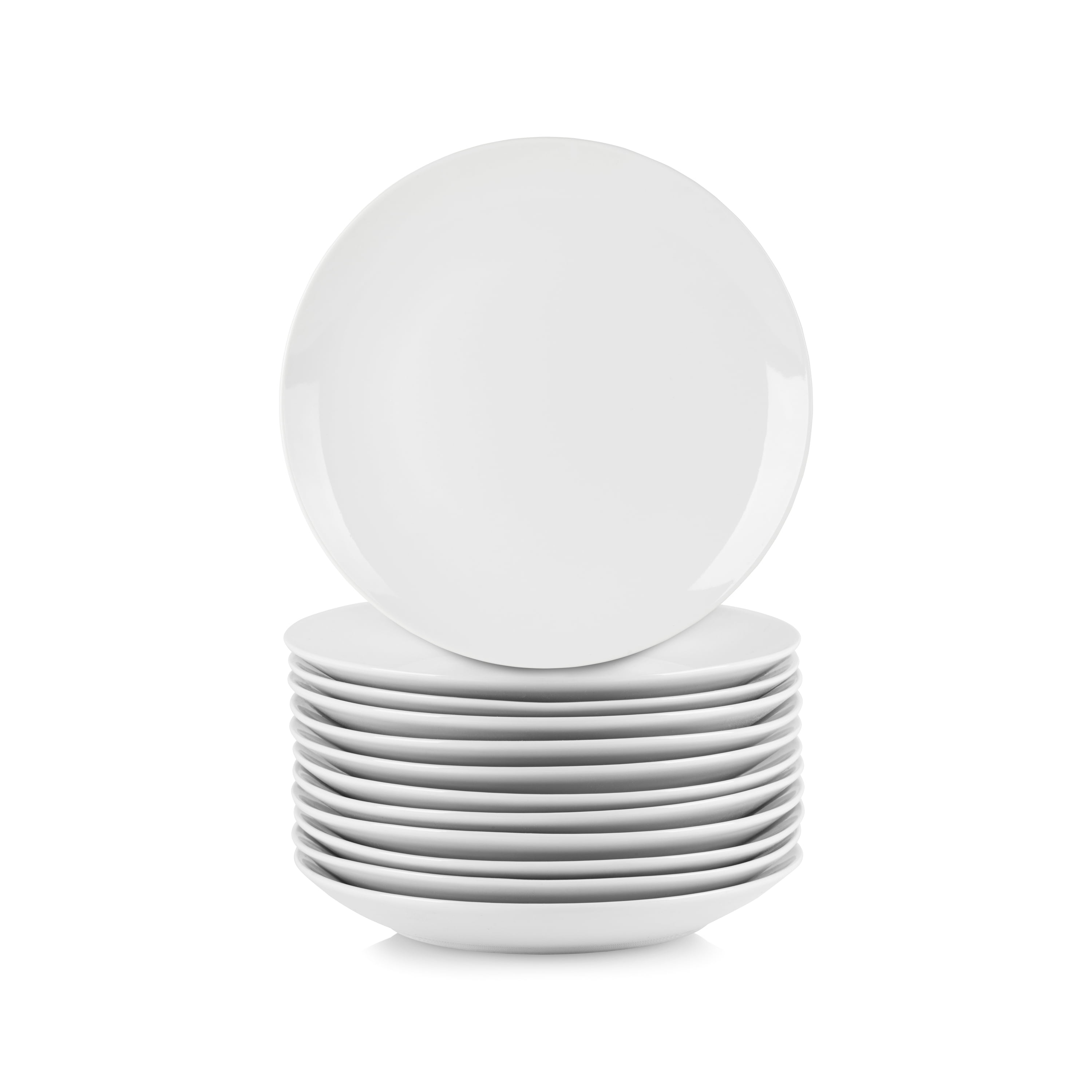White Porcelain Round 7.5" Salad/Dessert Plates Set