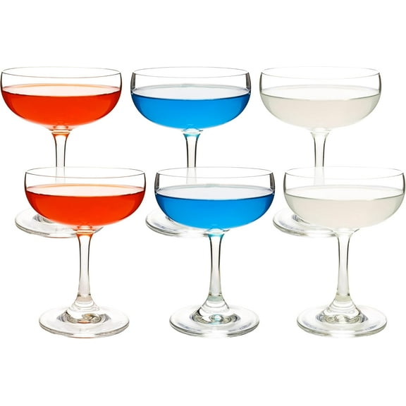 Coupe Champagne Glasses Set of 12 Crystal Cocktail Glasses with Short Stem, Martini Glasses - 7 oz