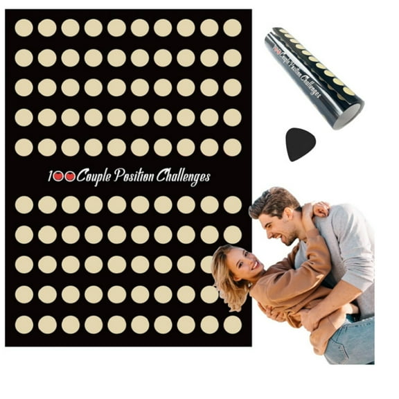 Couple 100 Date Challenge Scratch Off Poster Interactive Date Game Scratch Card for Anniversary Valentine Wedding Romantic Couple Gift